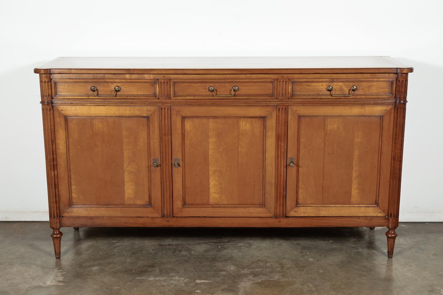 French Louis XVI Style Cherrywood Enfilade Buffet 1