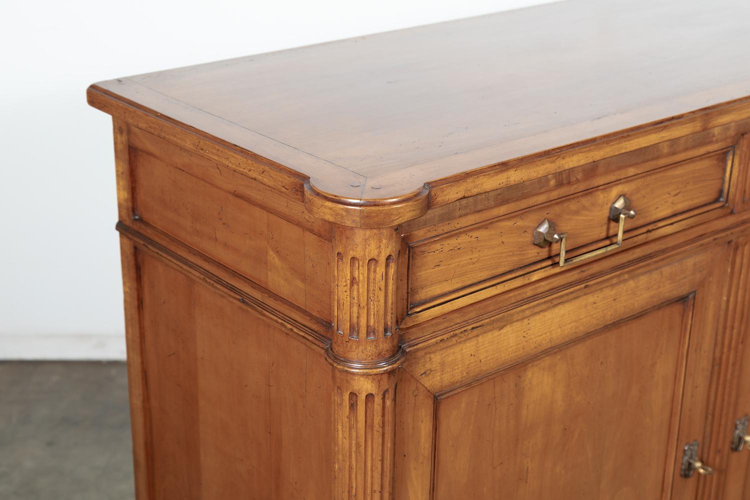 French Louis XVI Style Cherrywood Enfilade Buffet 3