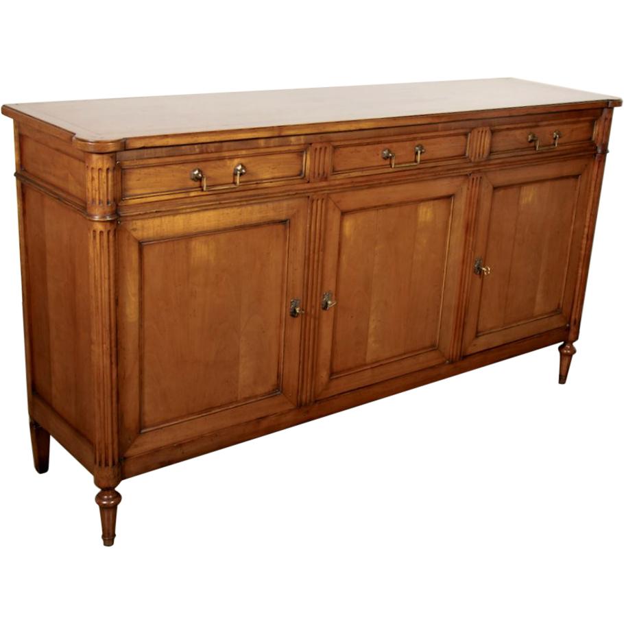 French Louis XVI Style Cherrywood Enfilade Buffet