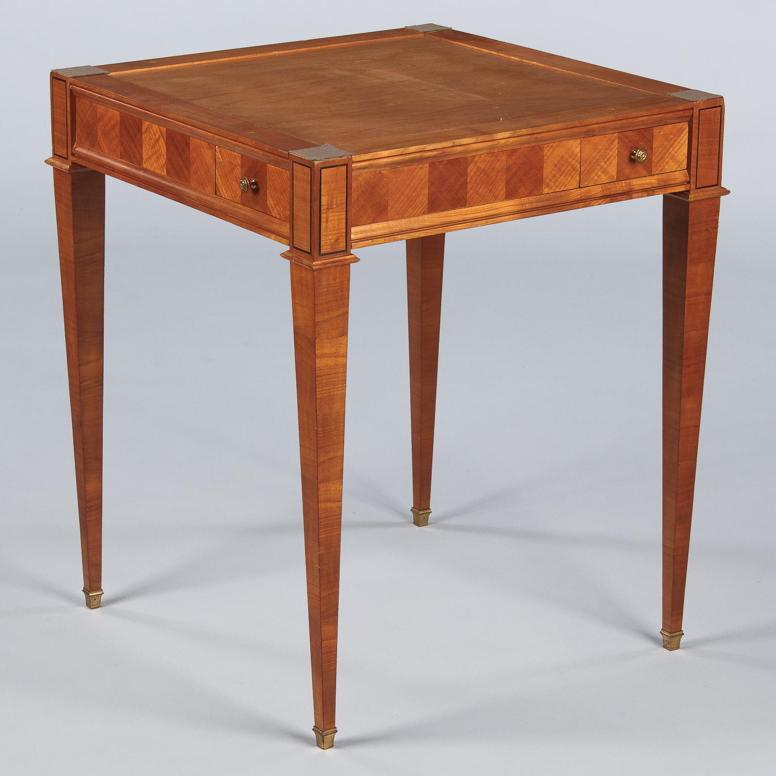 French Louis XVI Style Cherrywood Game Table, 1940s 7