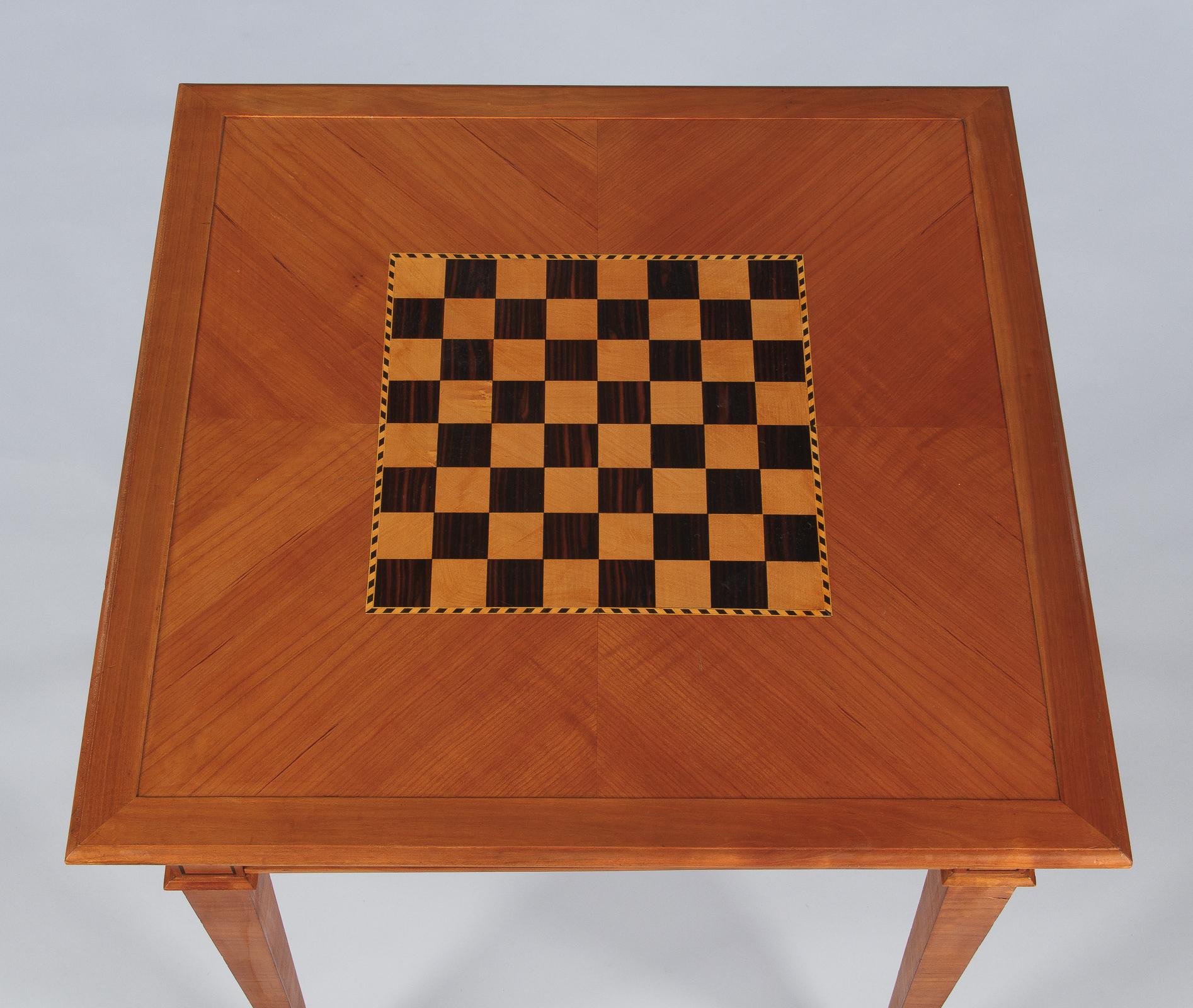 French Louis XVI Style Cherrywood Game Table, 1940s 8