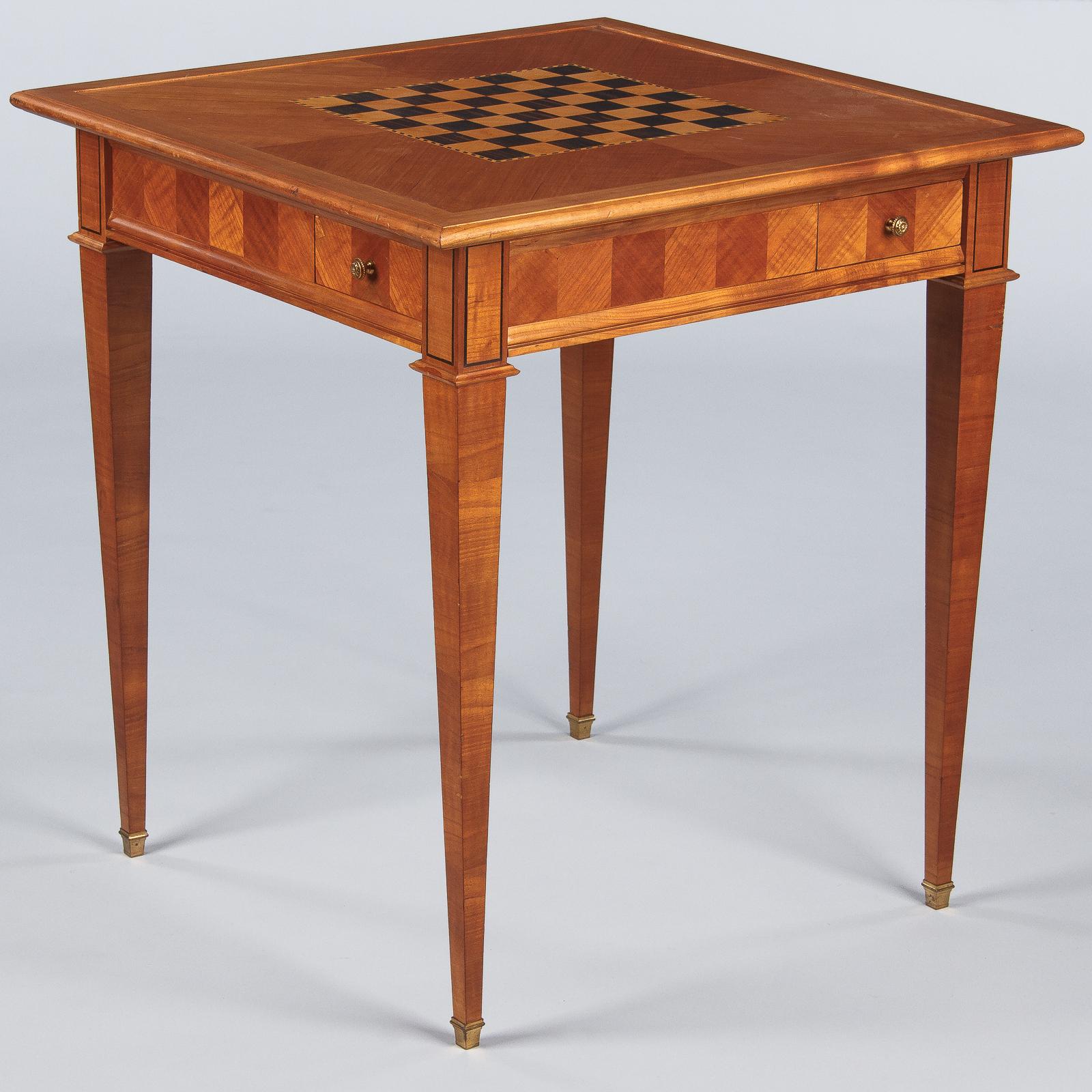 French Louis XVI Style Cherrywood Game Table, 1940s 13