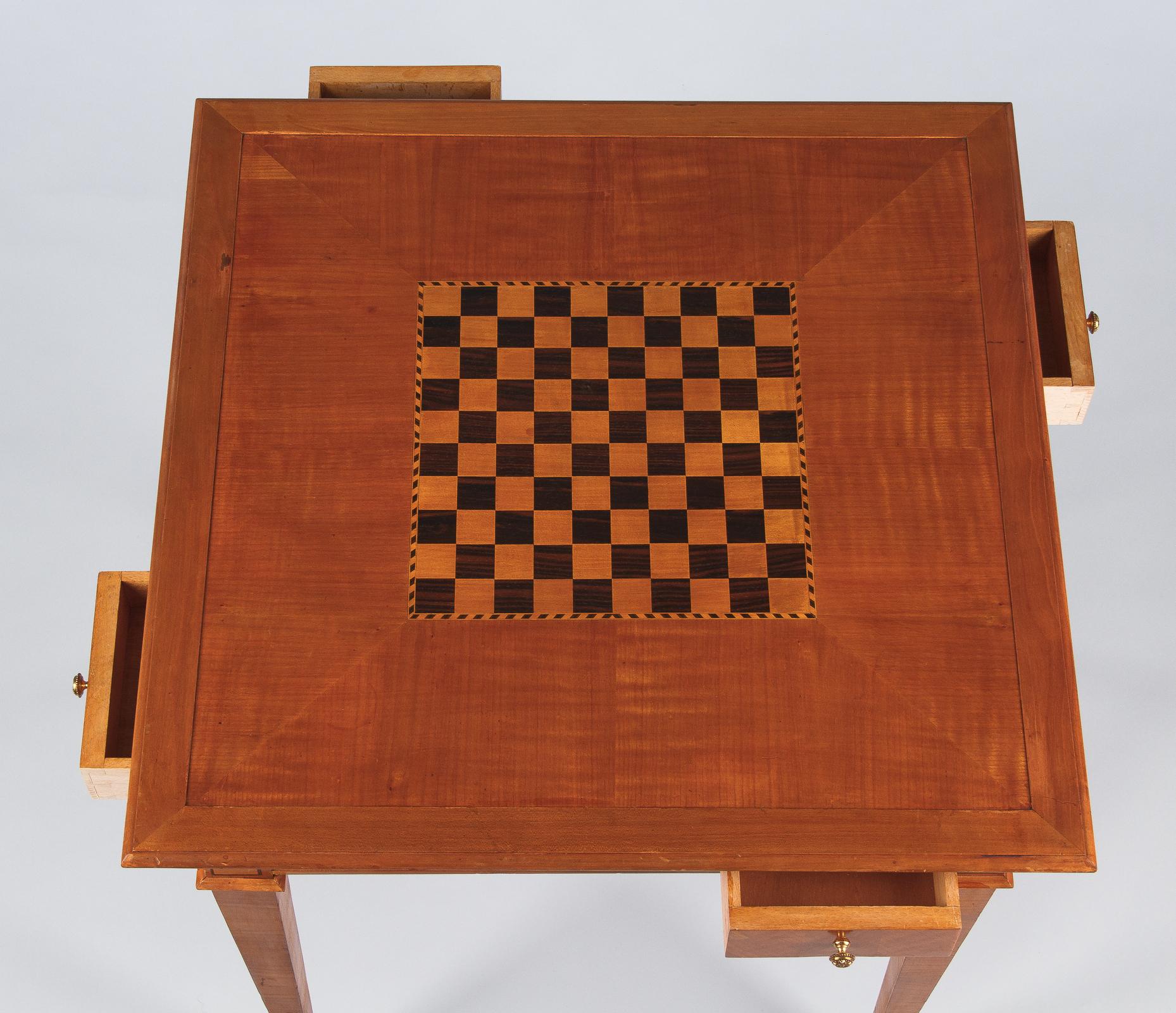 French Louis XVI Style Cherrywood Game Table, 1940s 14