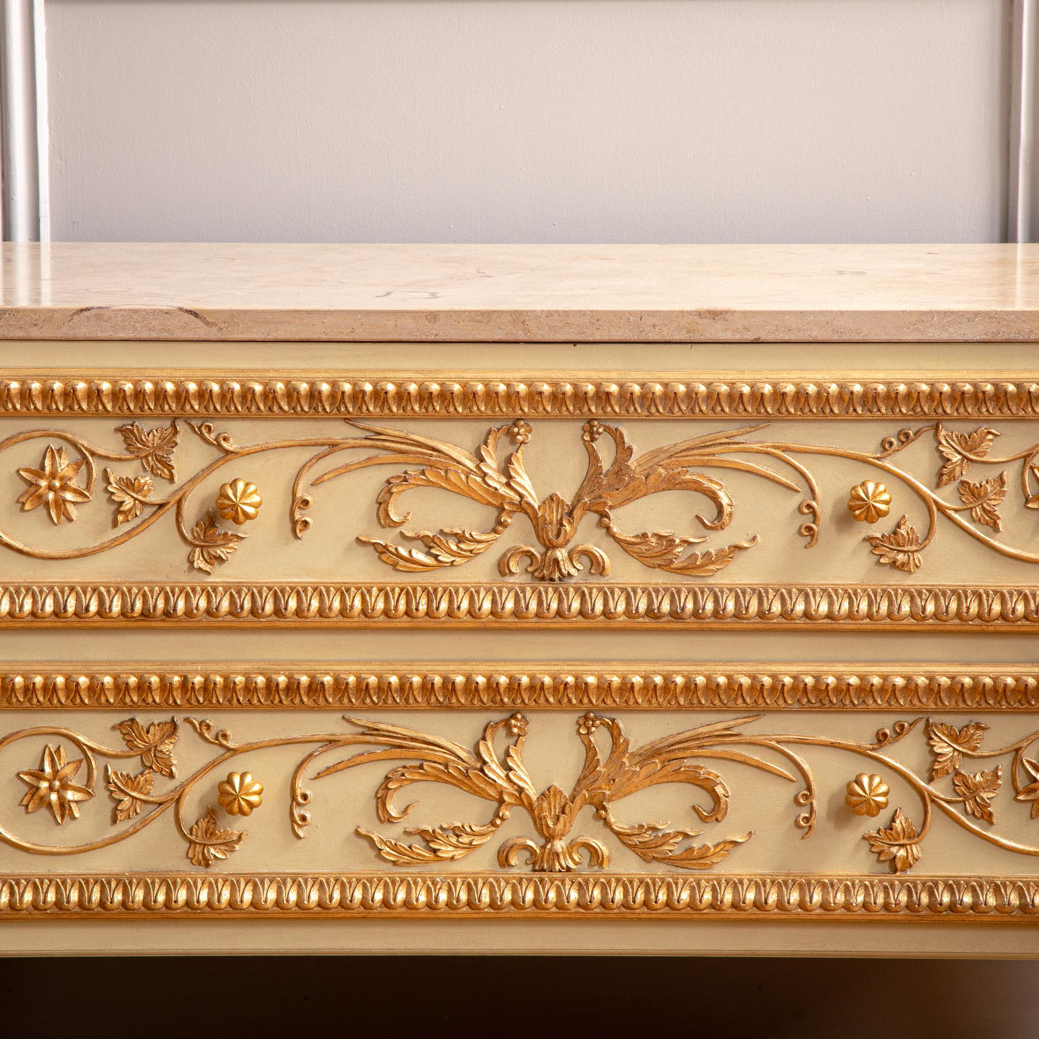 French Louis XVI Style Chest Of Drawers With Gilt Work by La Maison London in vendita 4