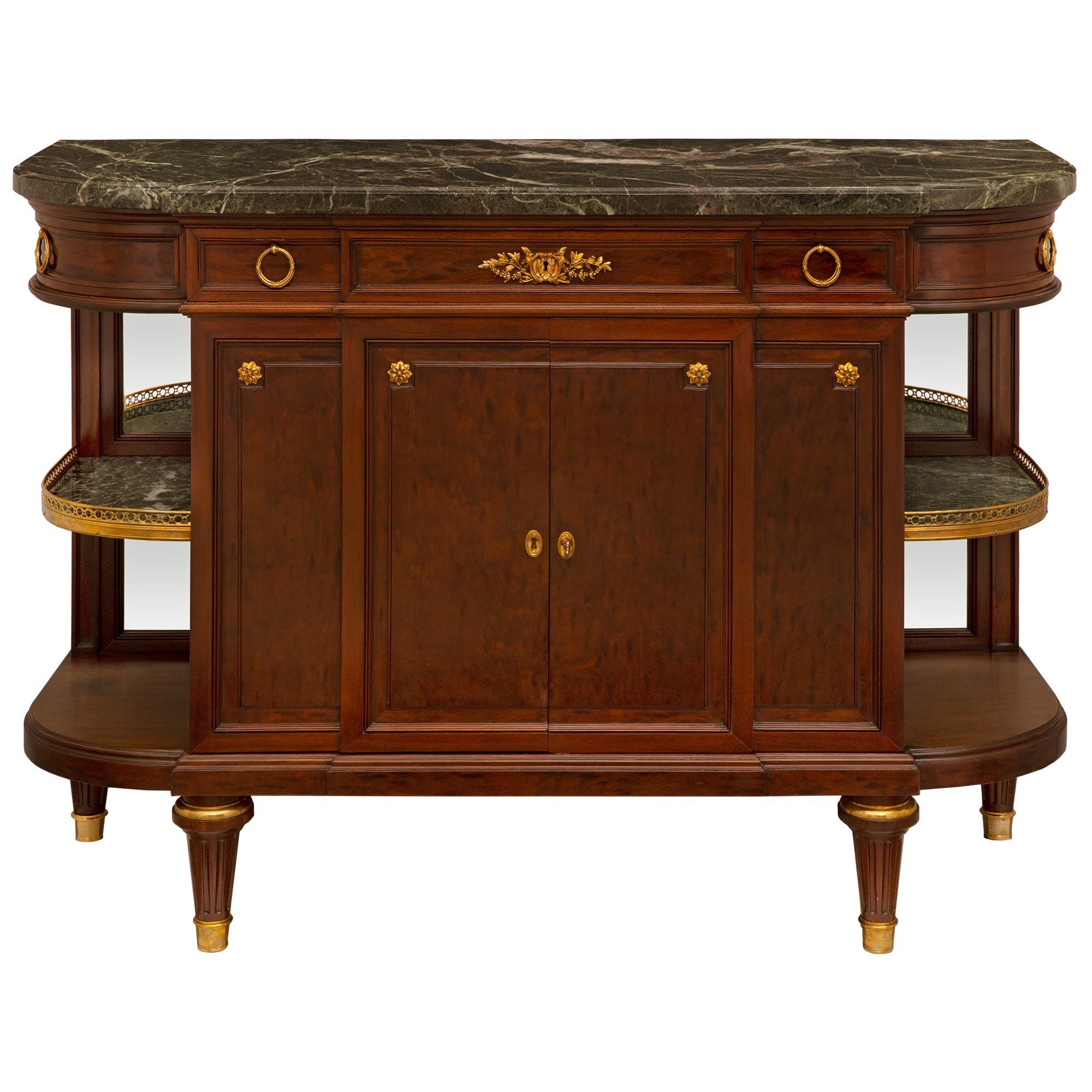 French Louis XVI Style circa 1870 Mahogany and Ormolu Mounted Buffet For Sale 8