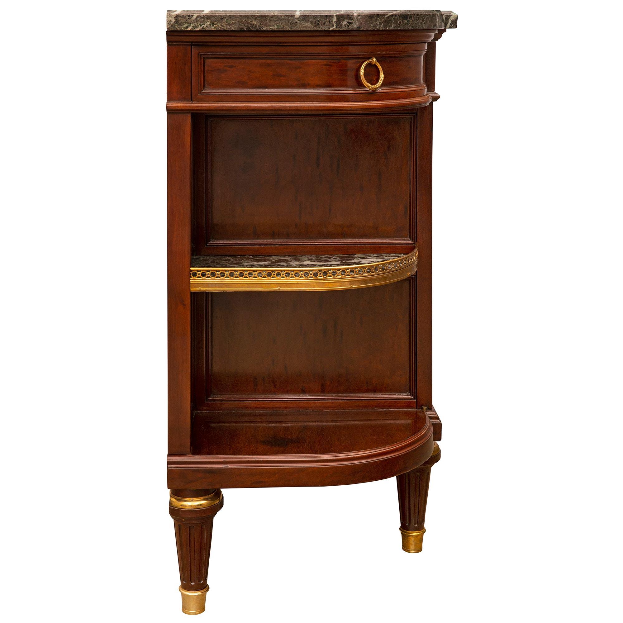 French Louis XVI Style circa 1870 Mahogany and Ormolu Mounted Buffet For Sale 1