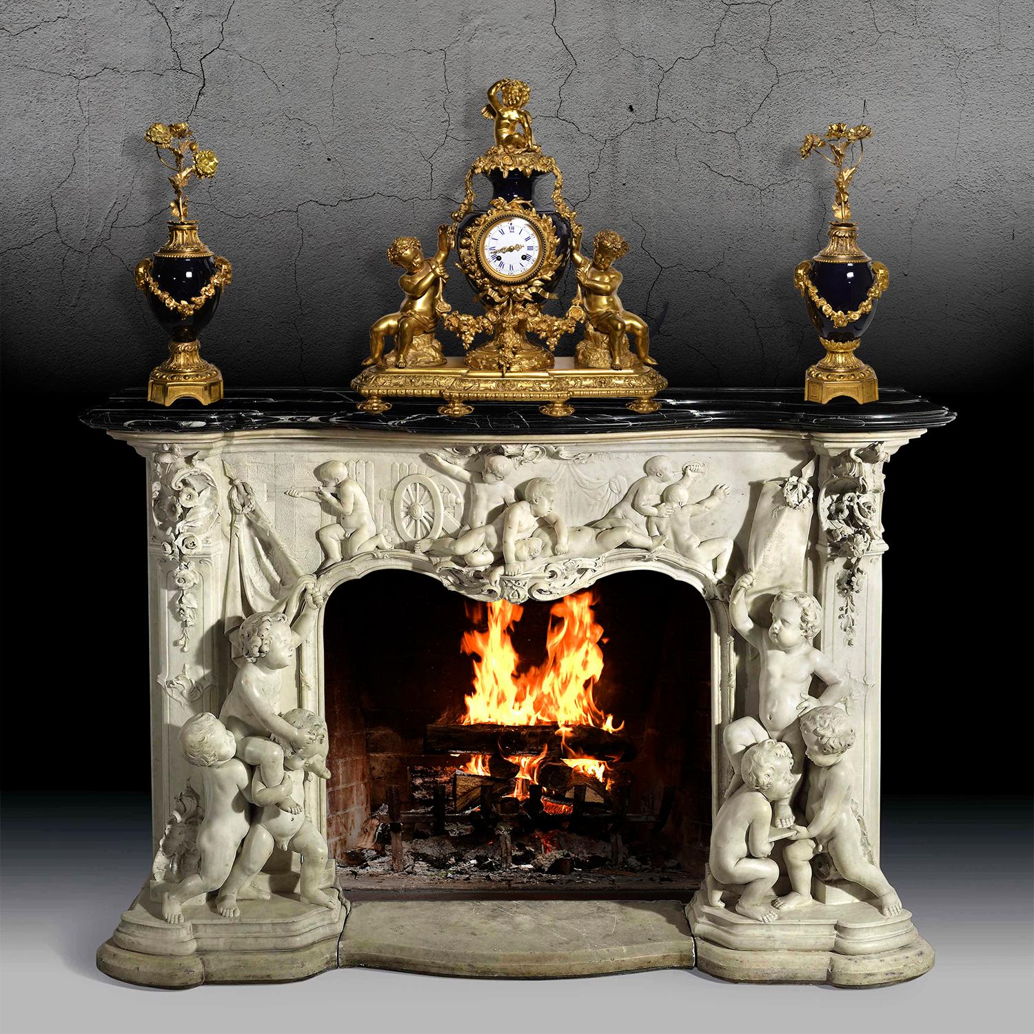French Louis XVI style Clock 2 dials Gilt Bronze w Sèvres Porcelain 19th century For Sale 12