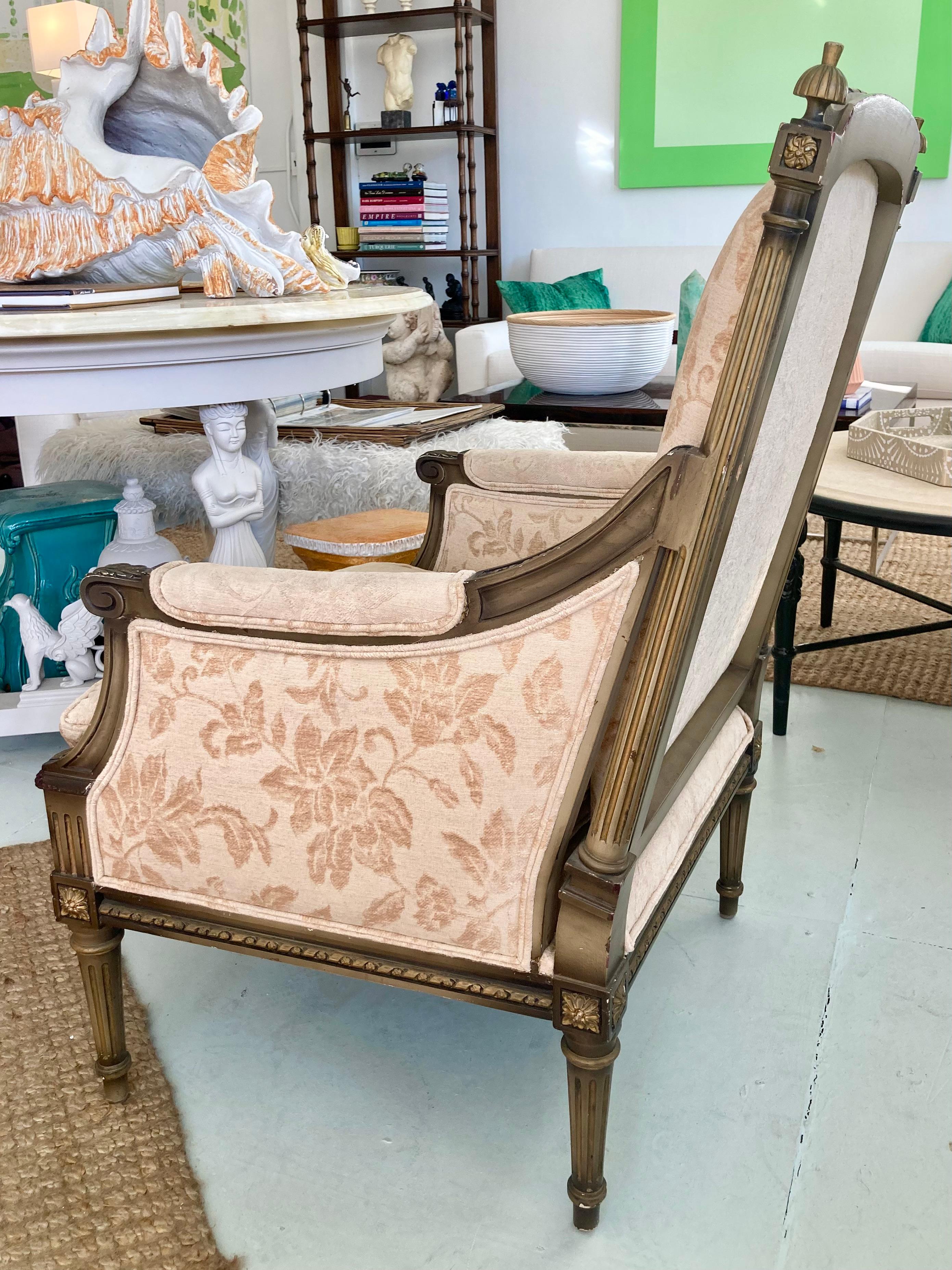 French Louis XVI Style Club Chair #1 - John Elgin Woolf In Good Condition For Sale In Los Angeles, CA