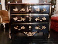 French Louis XVI Style Commode Dresser with Marble Top and Gilt Bronze Accents