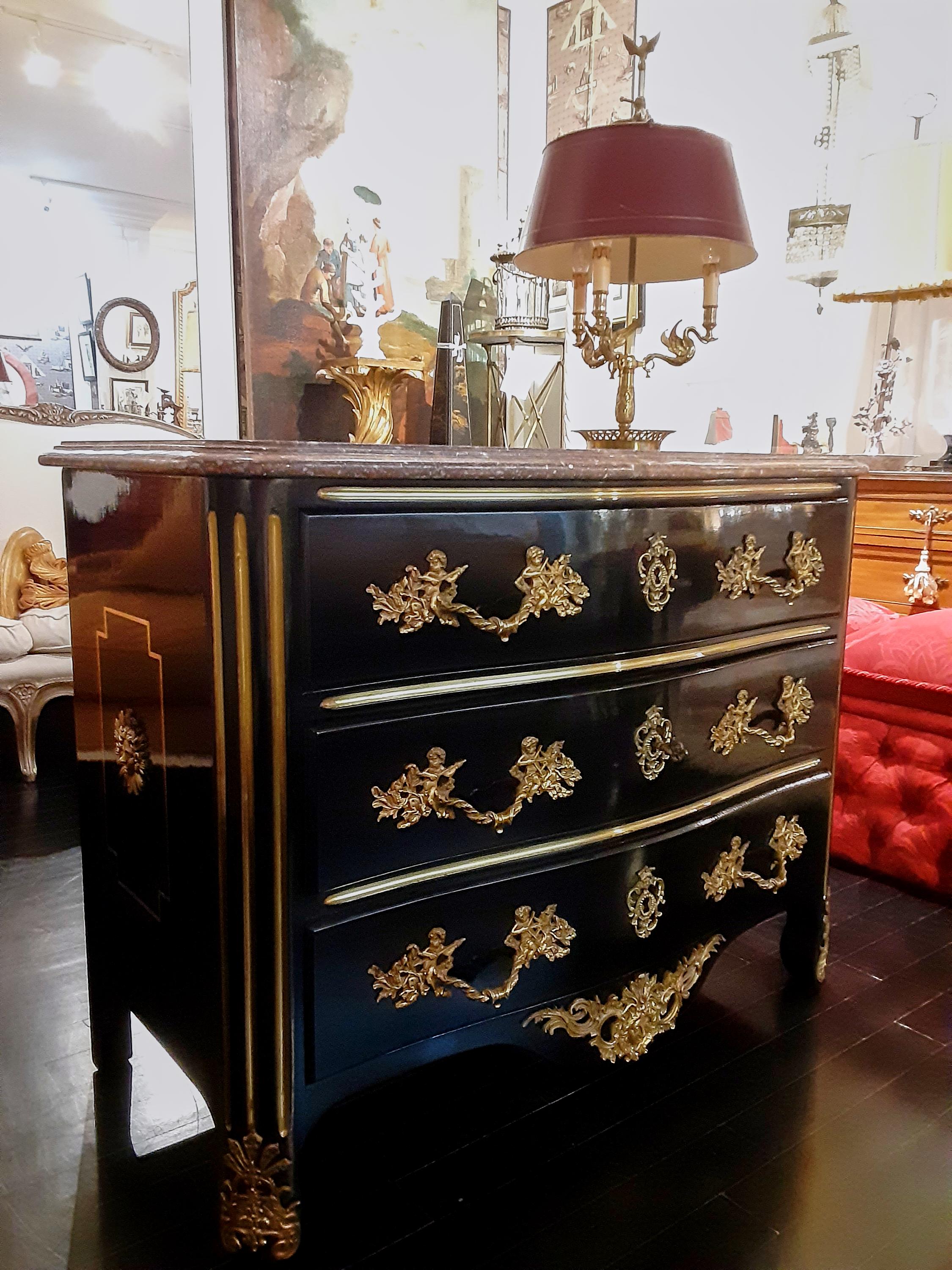 French Louis XVI Style Commode Dresser with Marble Top and Gilt Bronze Accents For Sale 15