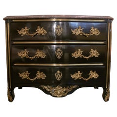 French Louis XVI Style Commode Dresser with Marble Top and Gilt Bronze Accents
