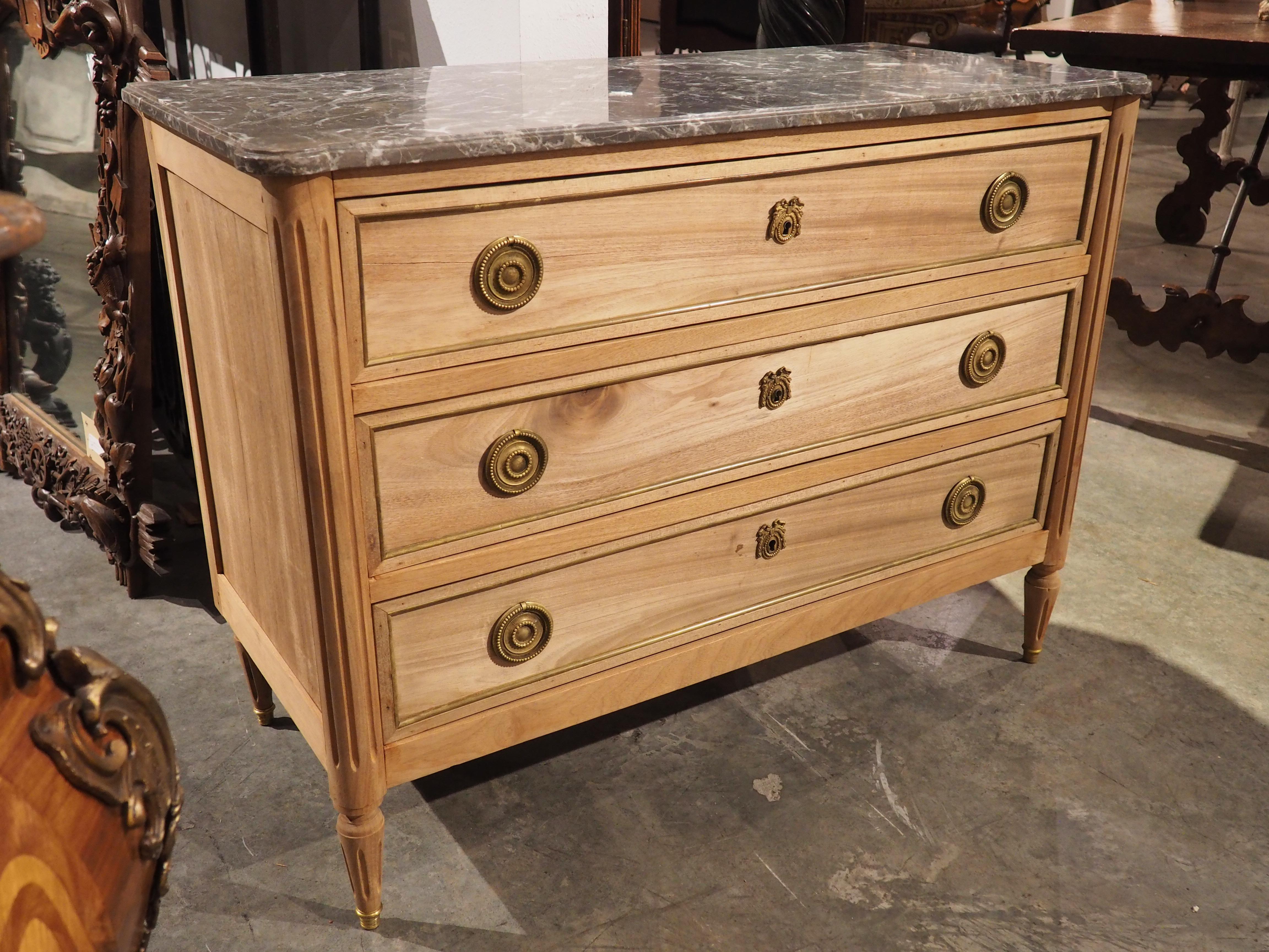 French Louis XVI Style Commode in Bleached Mahogany, Circa 1900 3