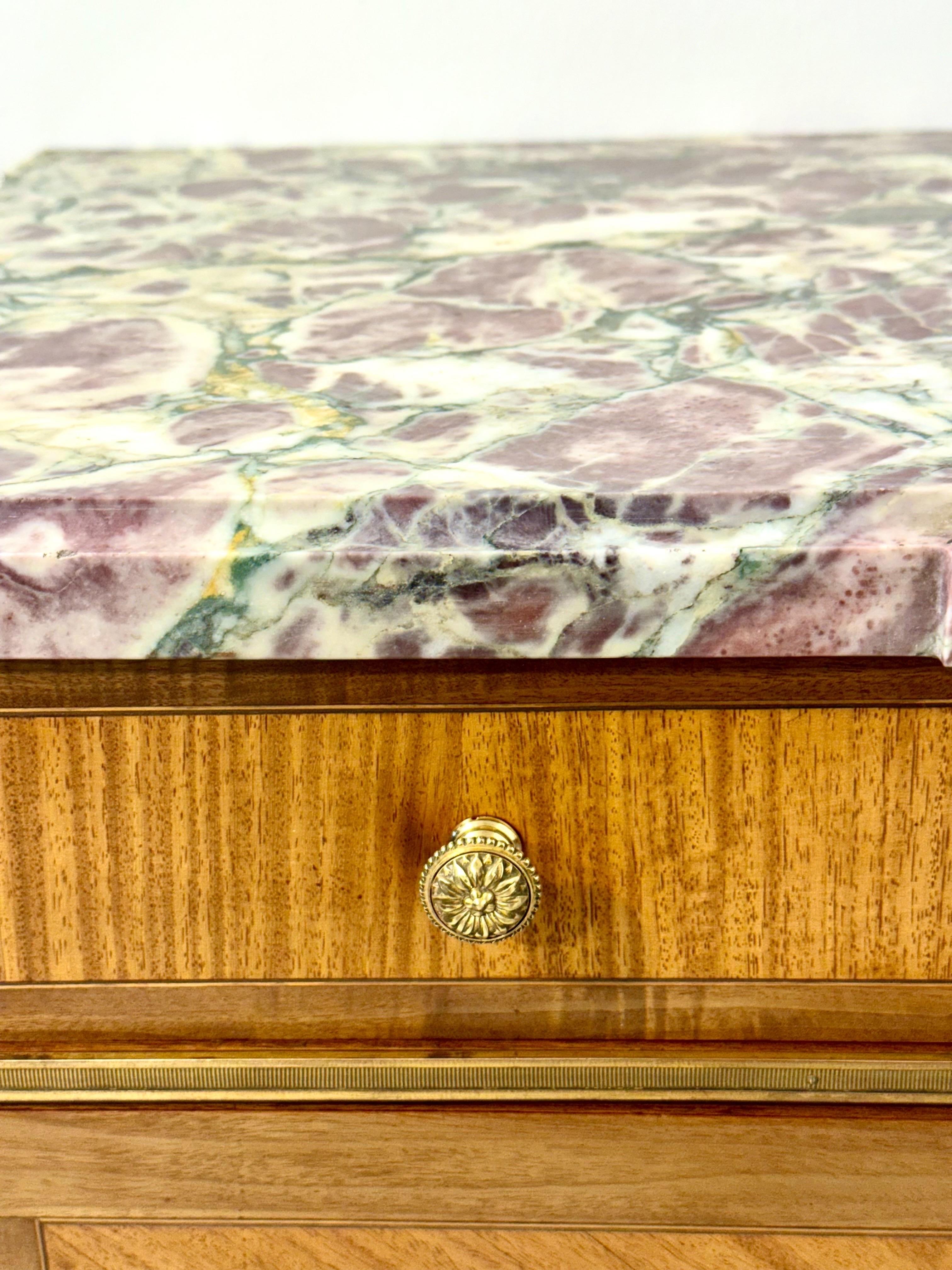 French Louis XVI Style Commode with Breccia Marble, c. 1880 For Sale 12