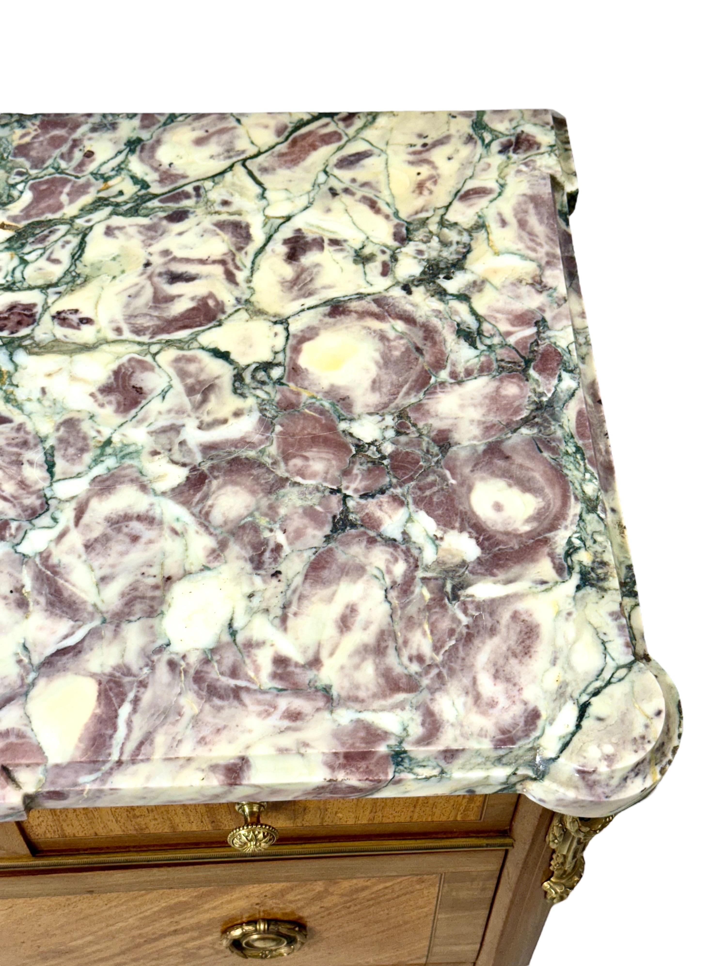 French Louis XVI Style Commode with Breccia Marble, c. 1880 For Sale 13