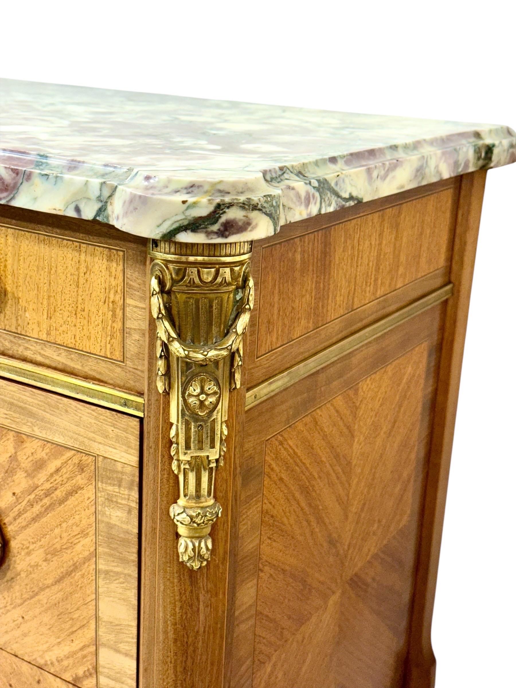 19th Century French Louis XVI Style Commode with Breccia Marble, c. 1880 For Sale