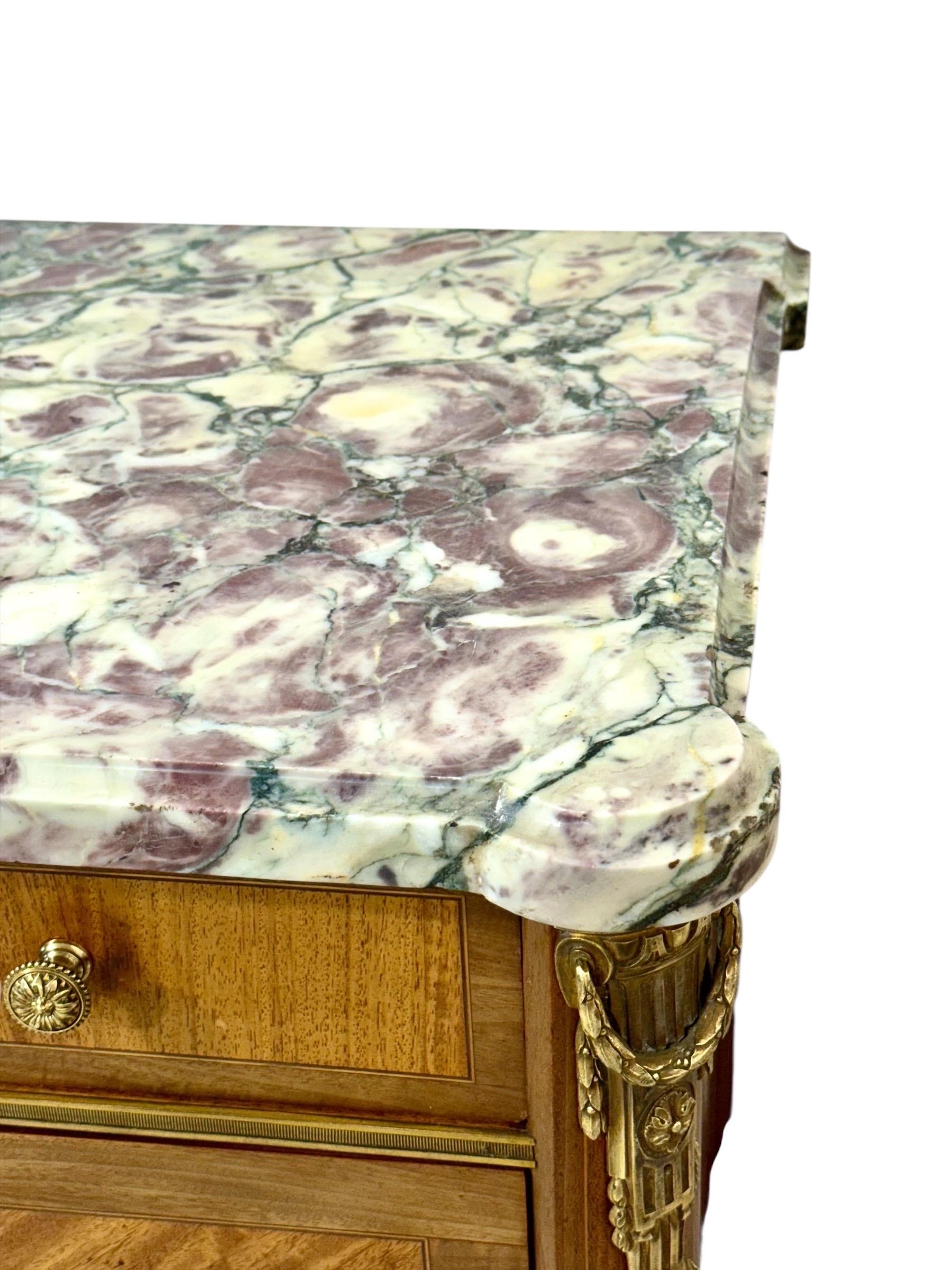 French Louis XVI Style Commode with Breccia Marble, c. 1880 For Sale 4