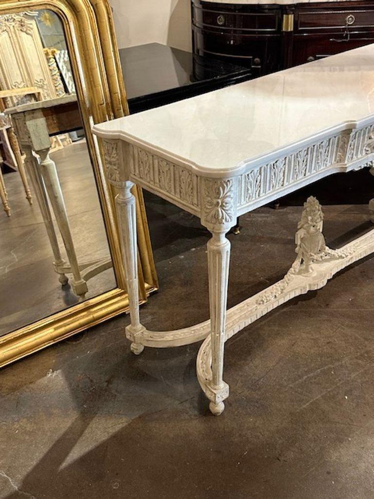 Marble French Louis XVI Style Console For Sale