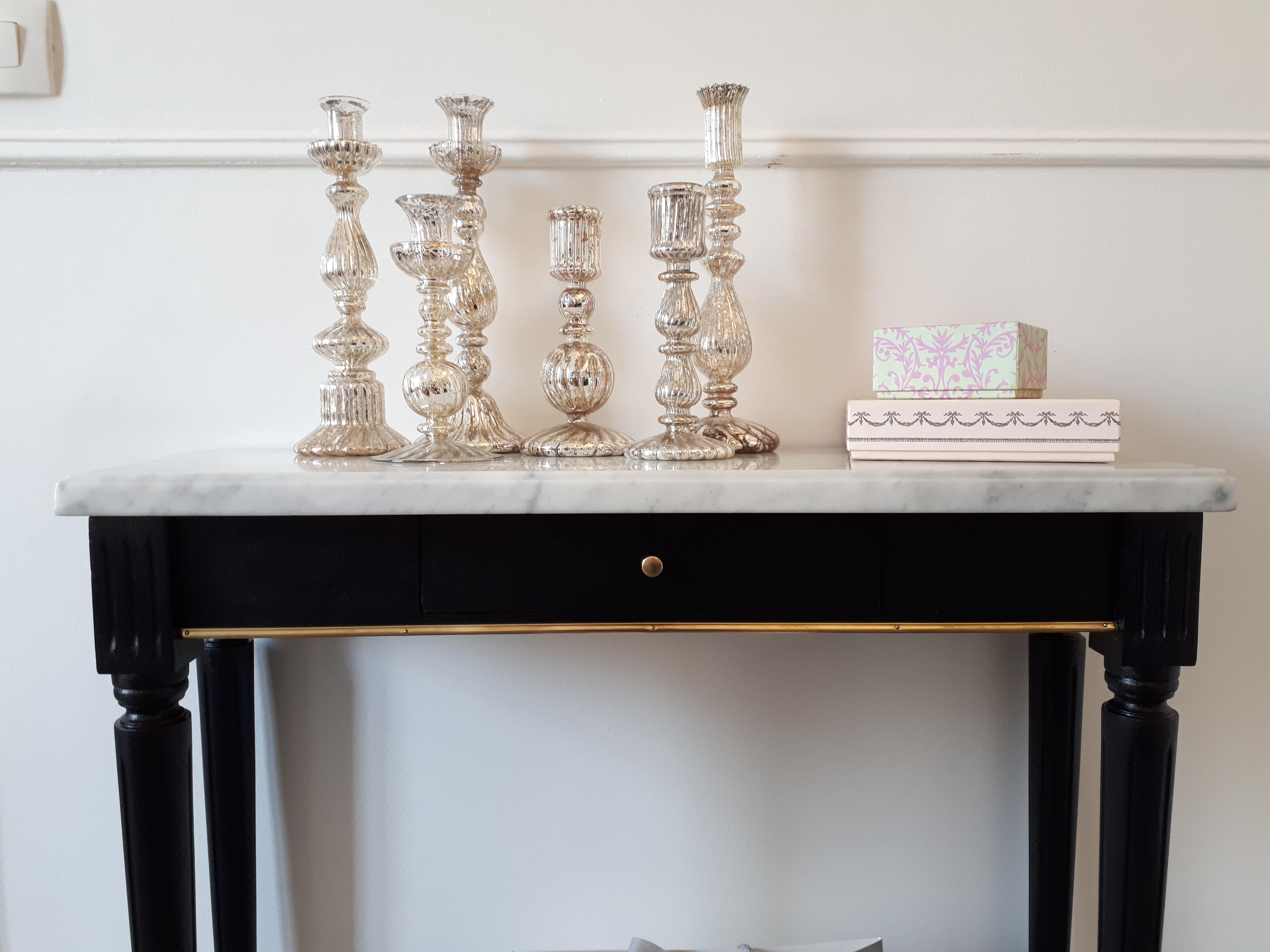 French Louis XVI Style Console Marble Top 5