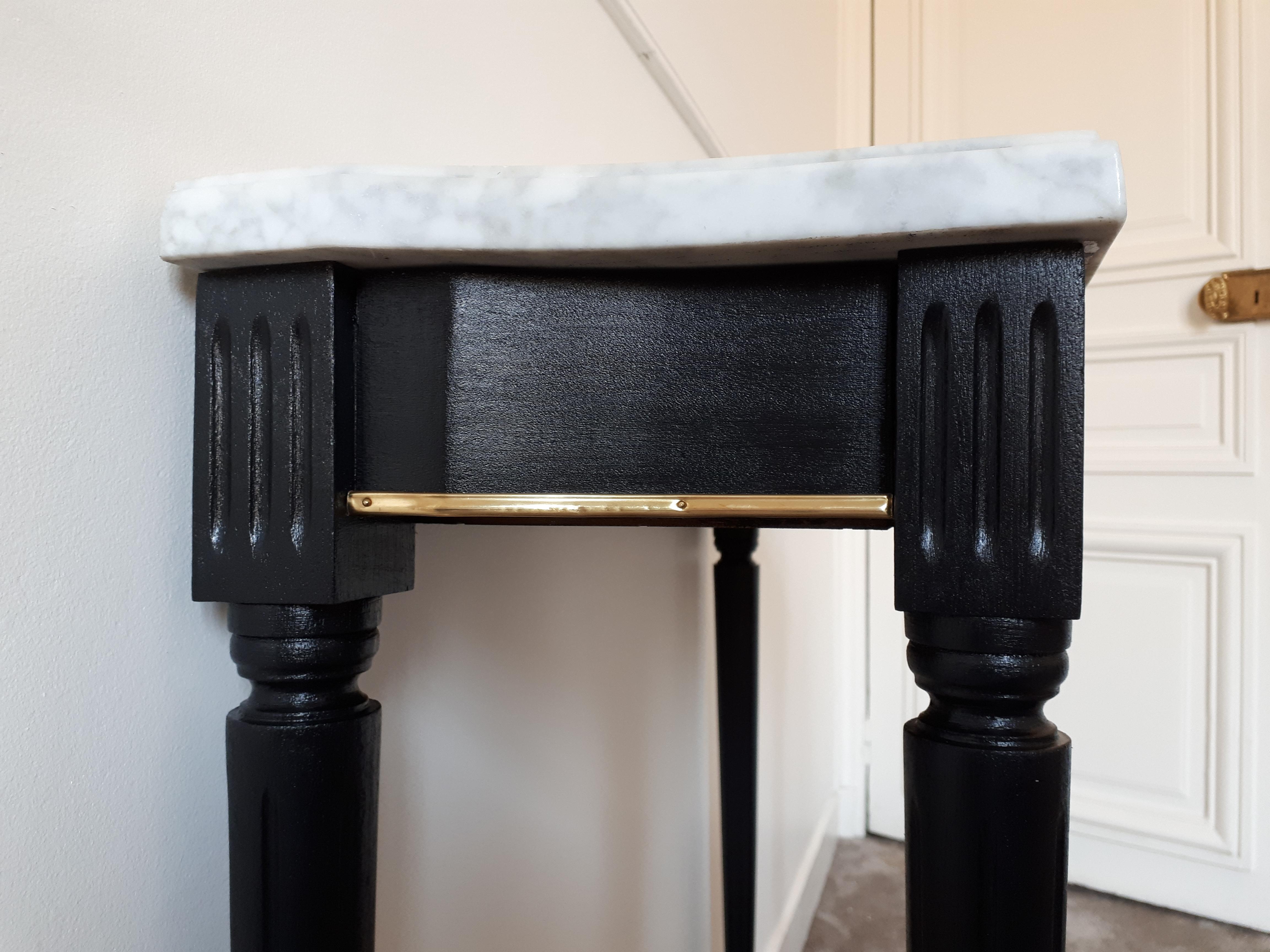 French Louis XVI Style Console Marble Top 6