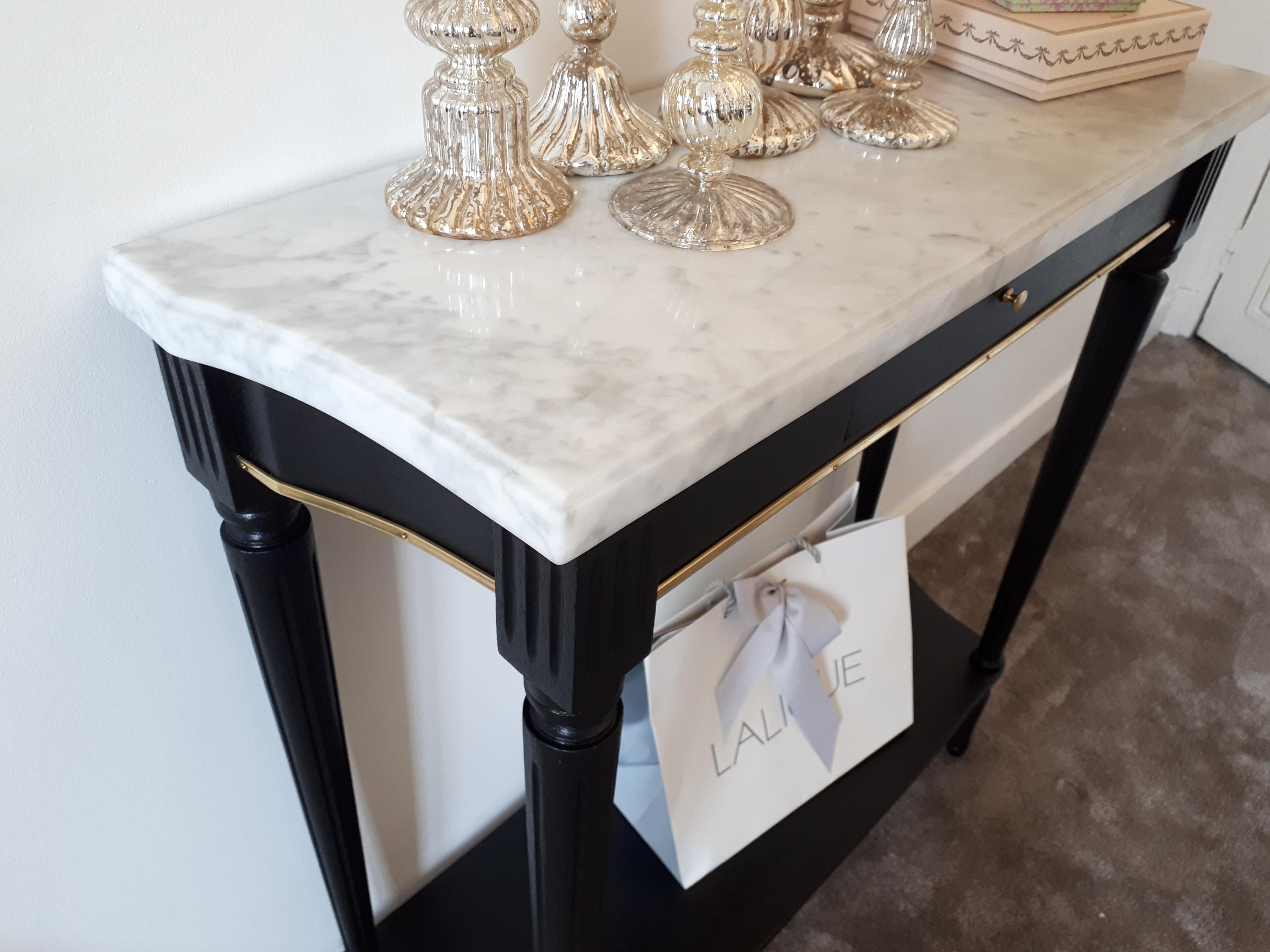 French Louis XVI Style Console Marble Top 8
