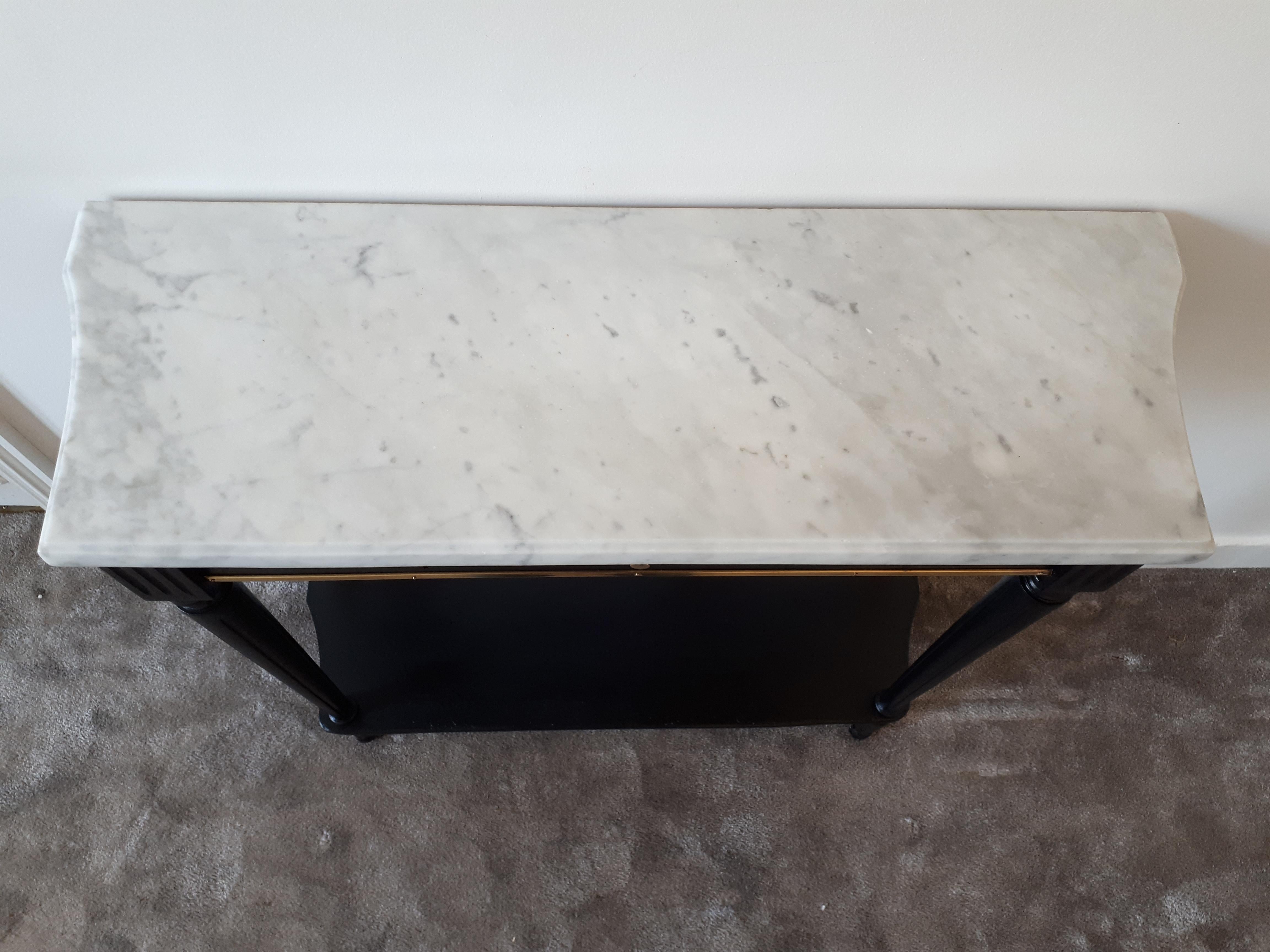Carrara Marble French Louis XVI Style Console Marble Top