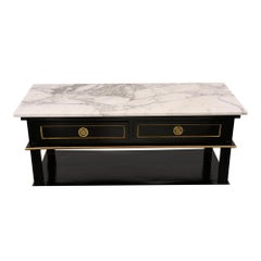 French Louis XVI Style Console with Ebonized Finish