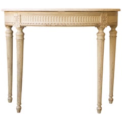 French Louis XVI Style Console with Marble Surface