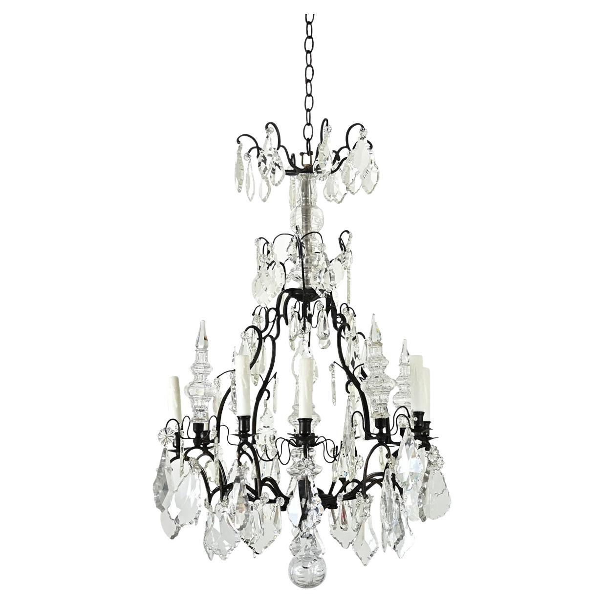 Lustre français de style Louis XVI en cristal