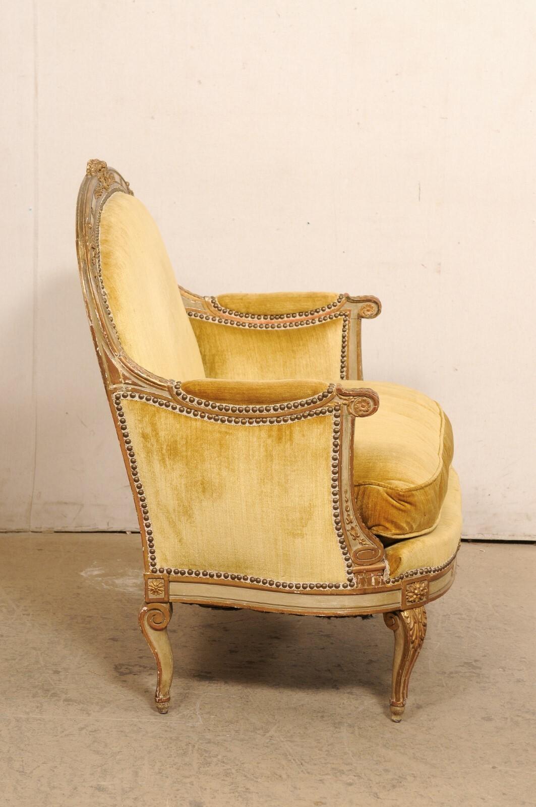 20th Century French Louis XVI Style Cut-Velvet Marquise For Sale