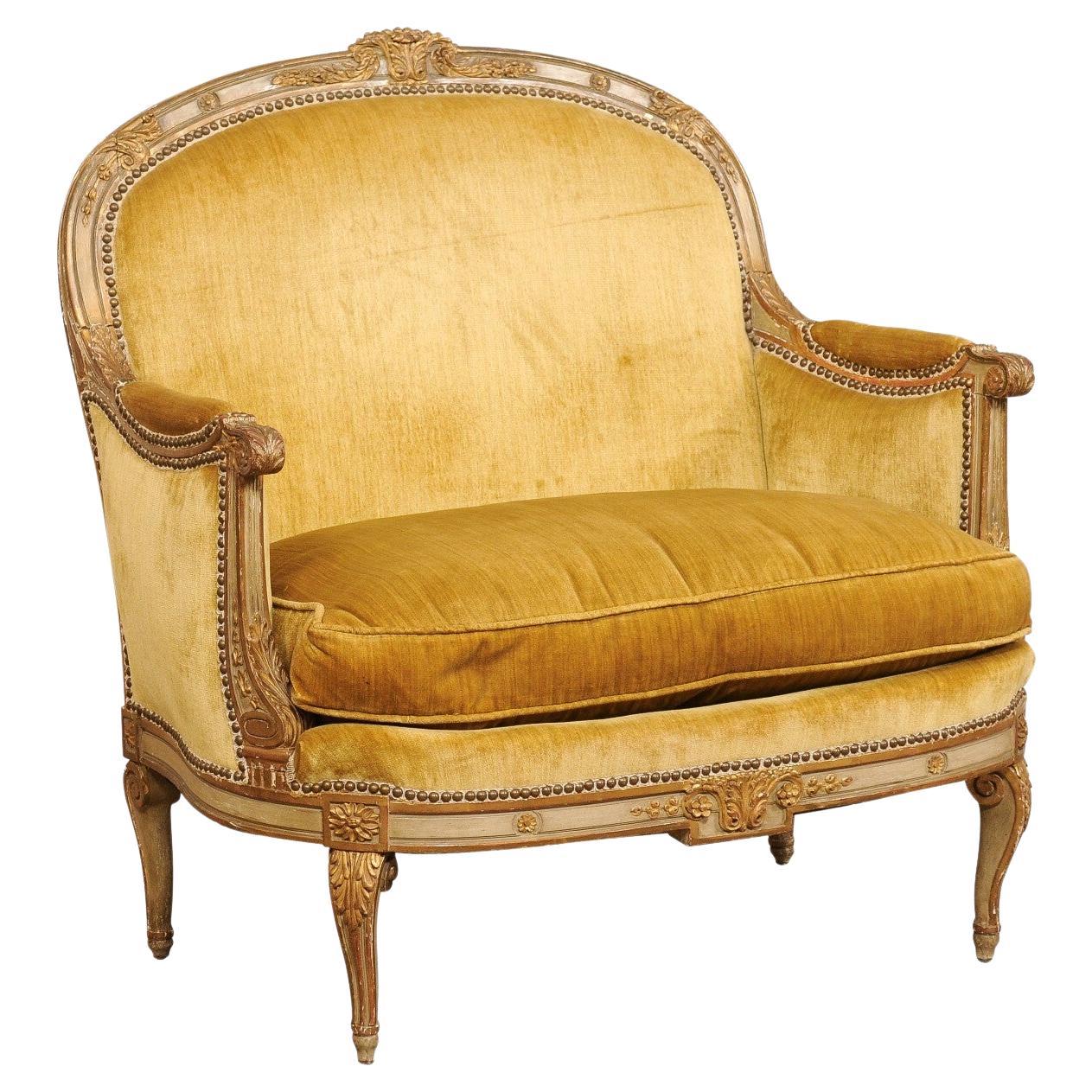 French Louis XVI Style Cut-Velvet Marquise For Sale