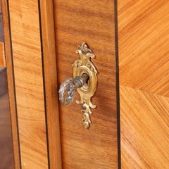 French Louis XVI Style Demi-Lune Sideboard with Marble Top