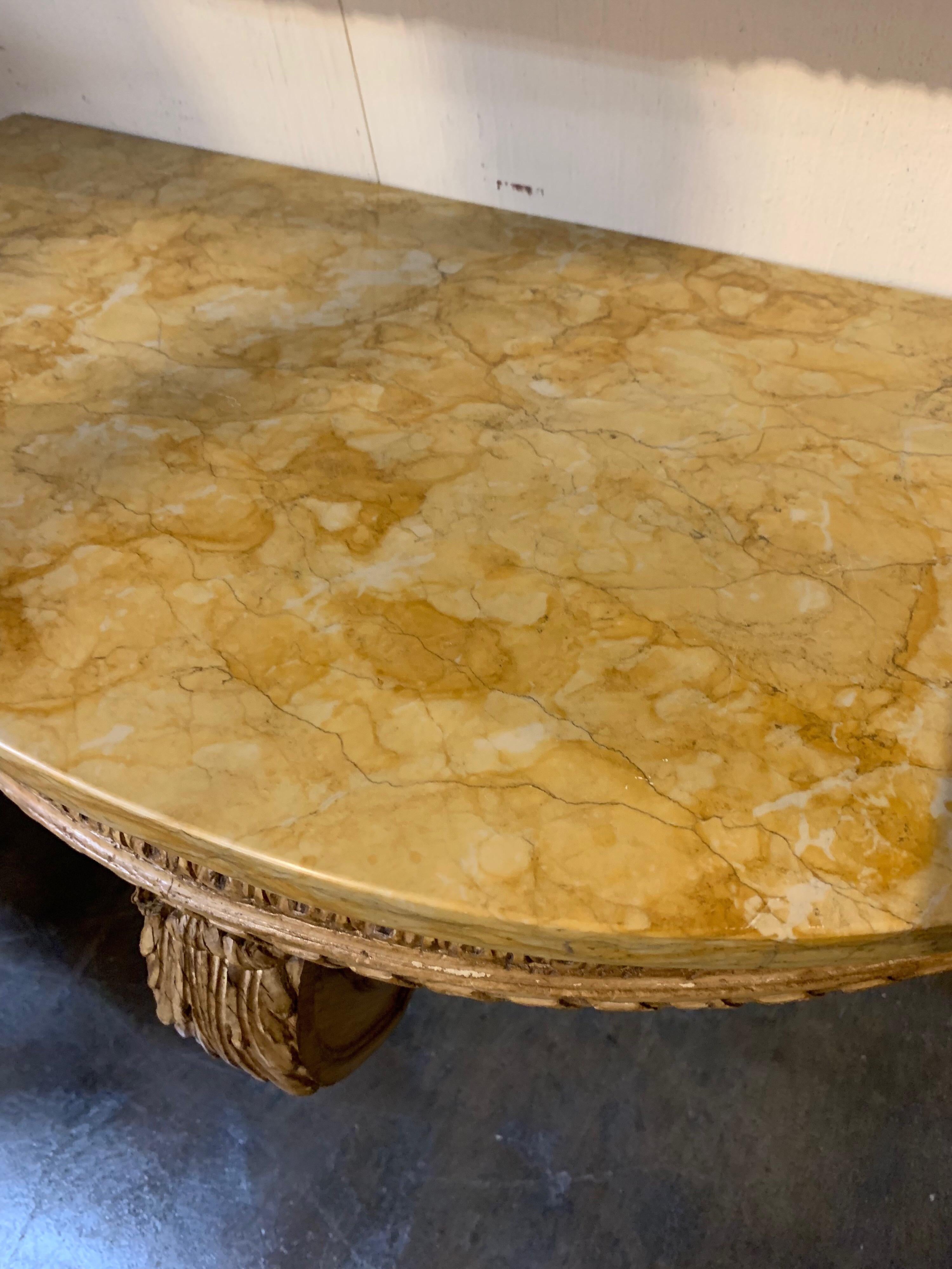 French Louis XVI Style Demi-Lune Table In Good Condition In Dallas, TX