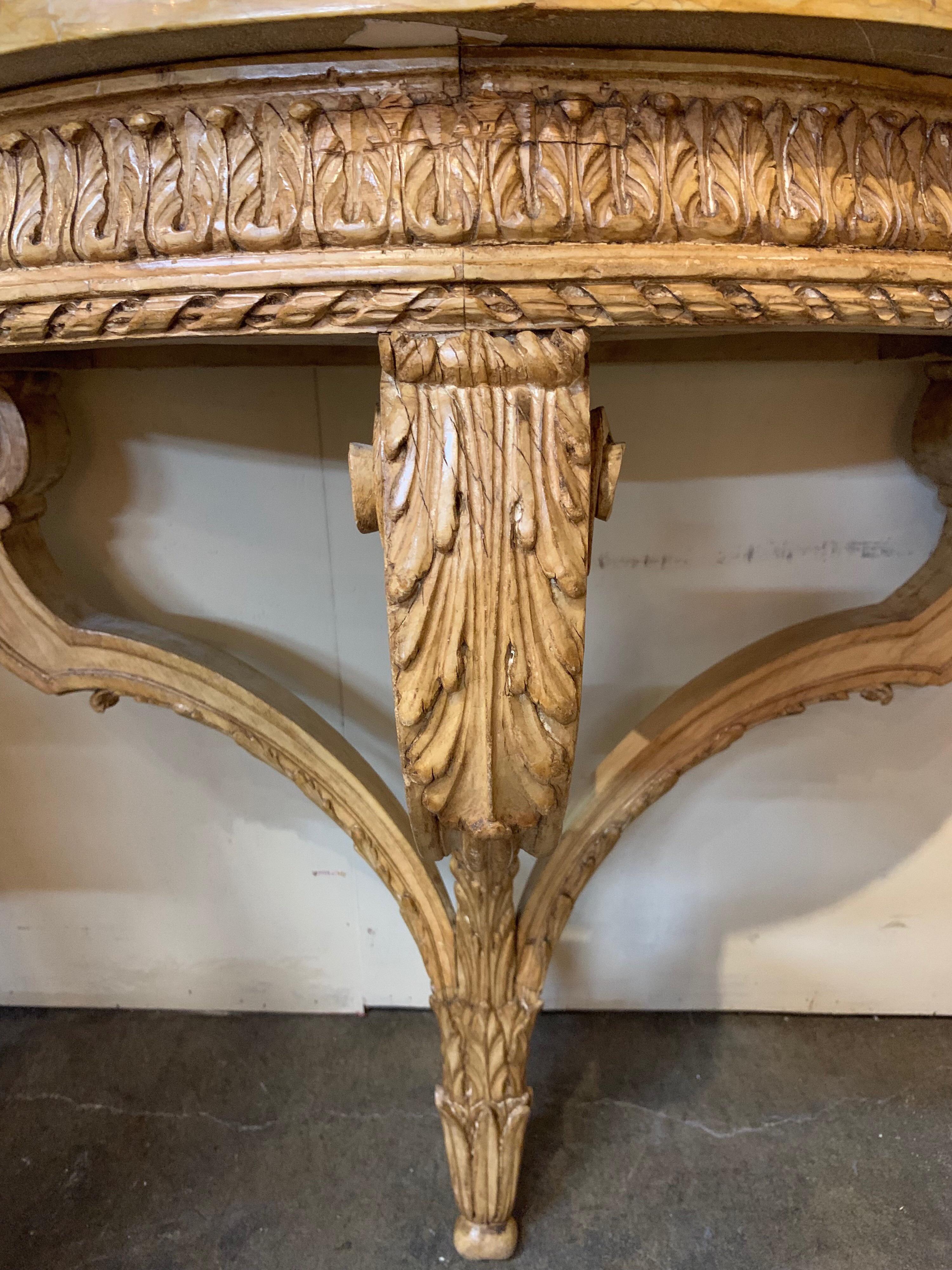 20th Century French Louis XVI Style Demi-Lune Table