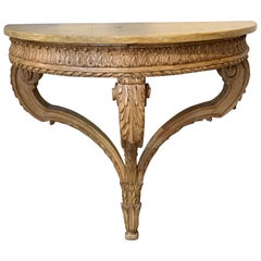 French Louis XVI Style Demi-Lune Table