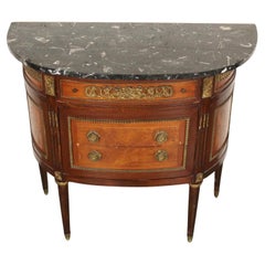 French Louis XVI Style Demilune Commode Chest