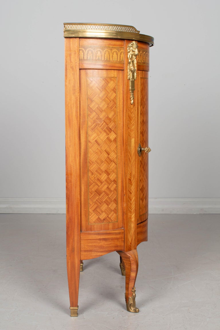 French Louis XVI Style Demilune Console Cabinet For Sale ...