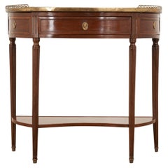 French Louis XVI Style Demilune Console