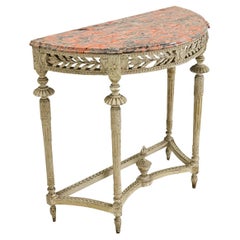 French Louis XVI Style Demilune Console