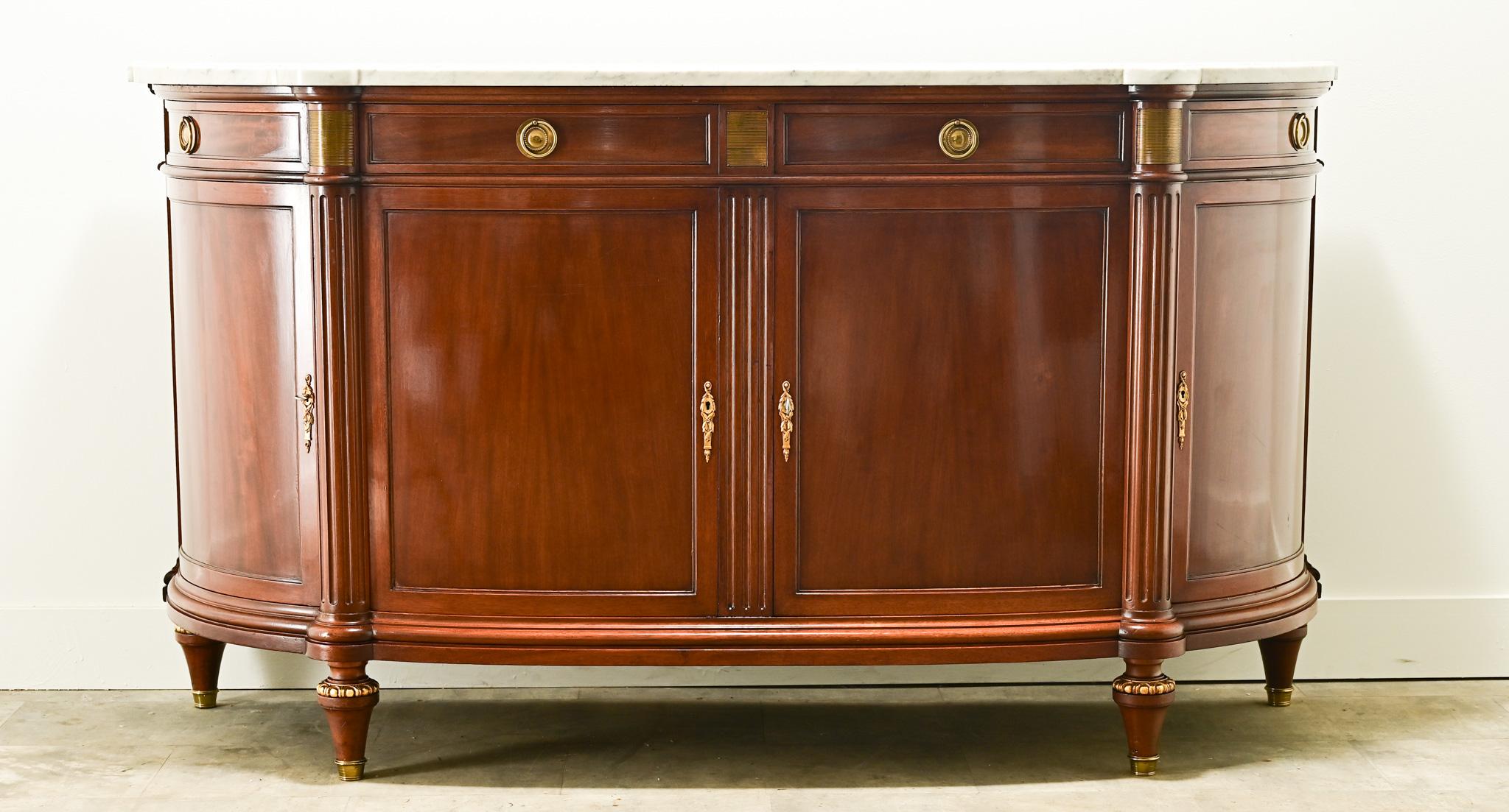 French Louis XVI Style Demilune Enfilade For Sale 4