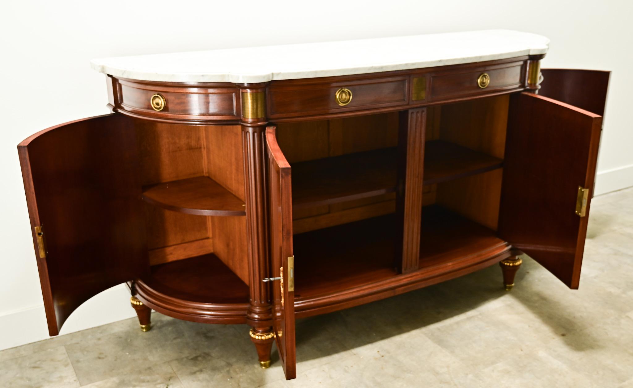 French Louis XVI Style Demilune Enfilade For Sale 5