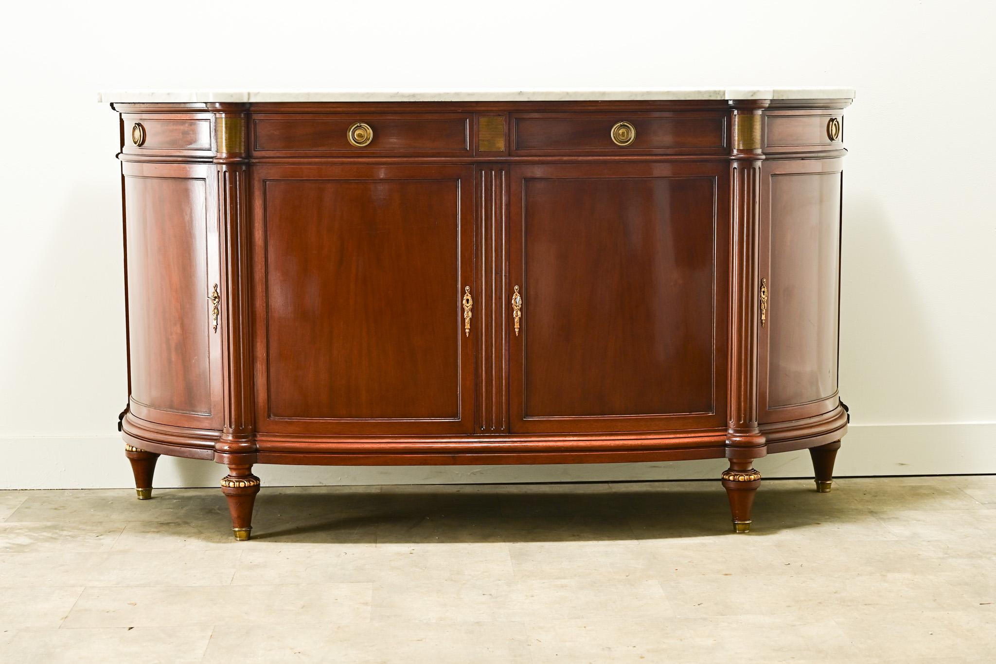 French Louis XVI Style Demilune Enfilade For Sale 7