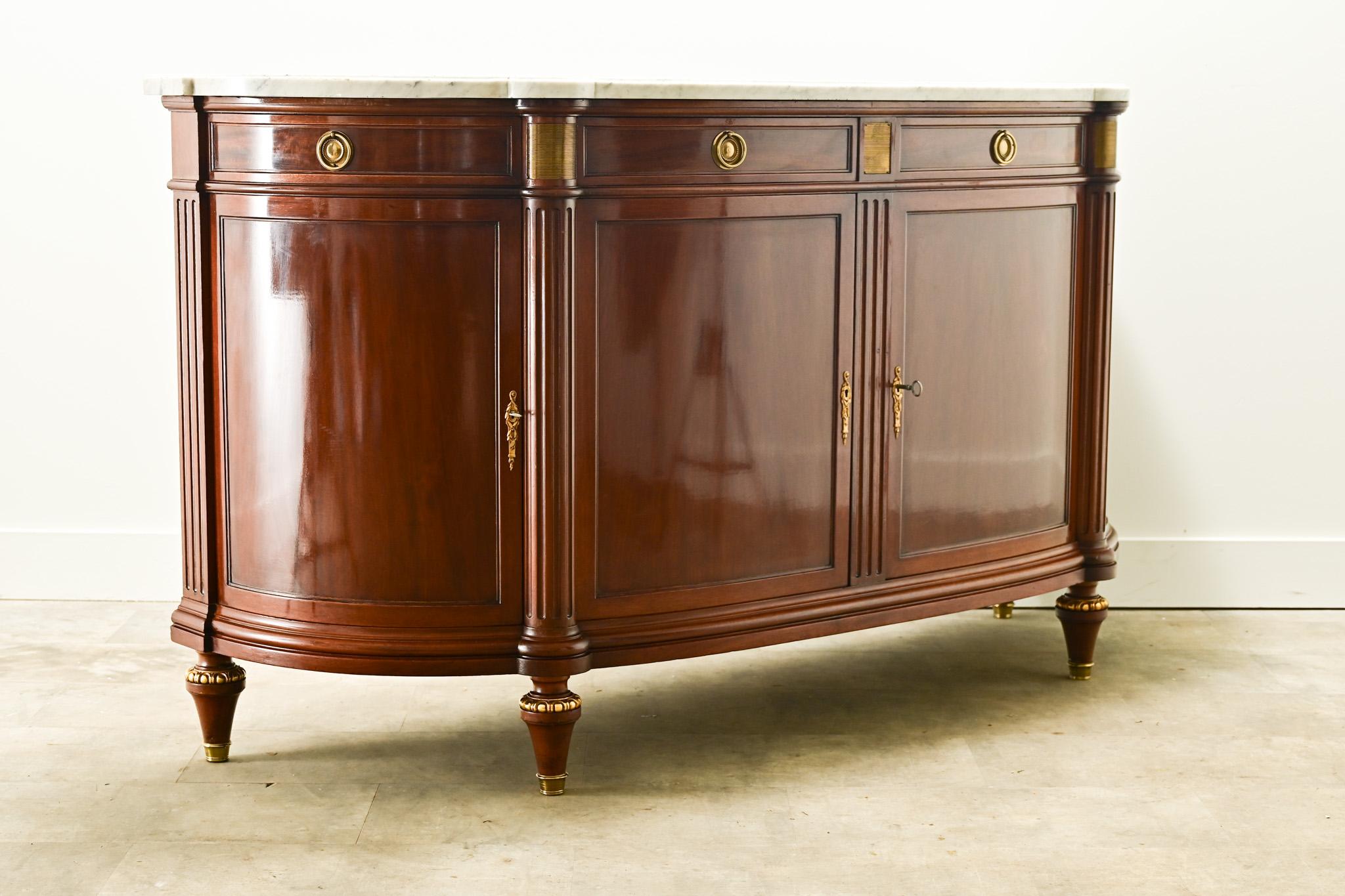 French Louis XVI Style Demilune Enfilade For Sale 8