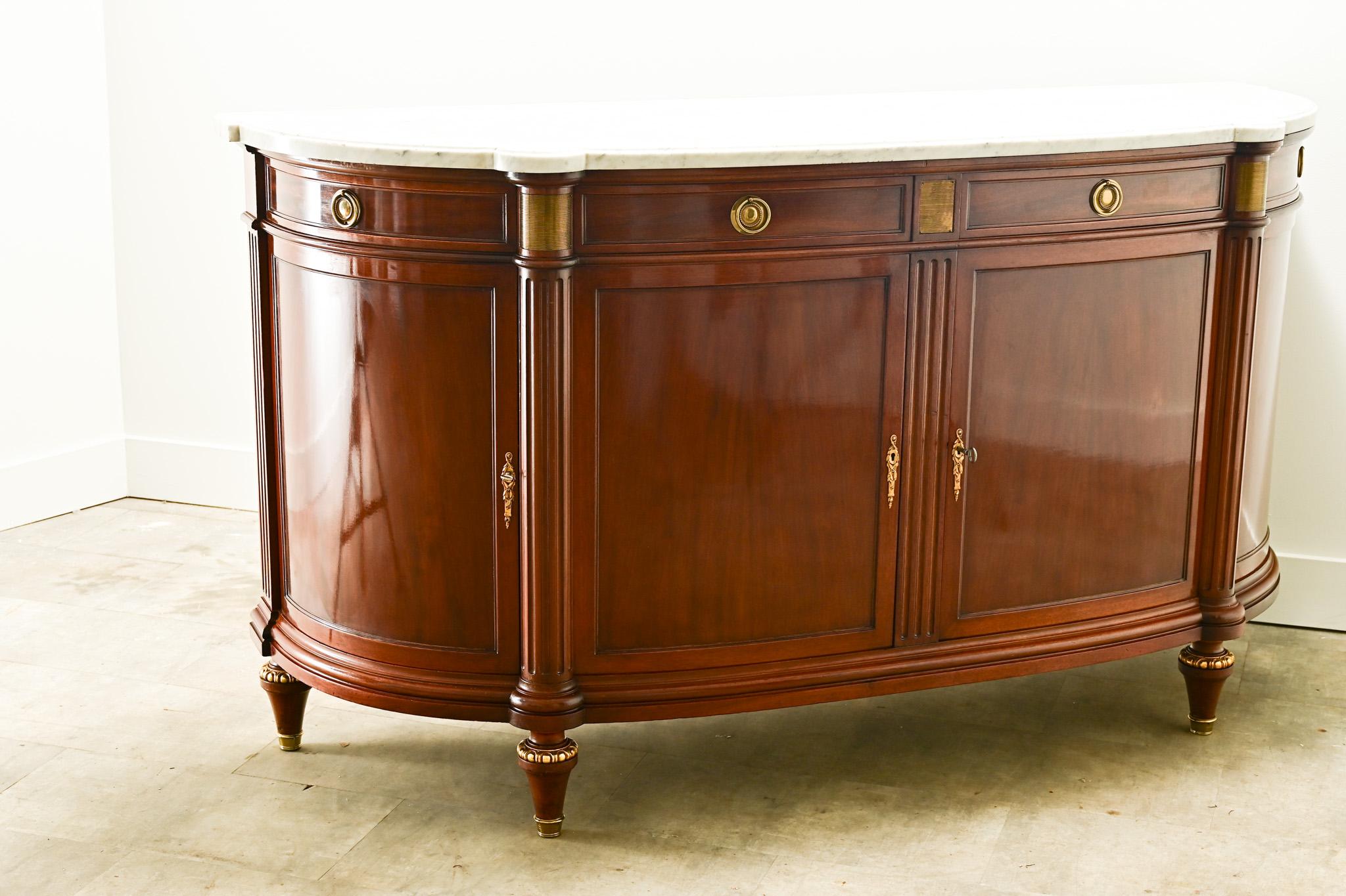French Louis XVI Style Demilune Enfilade For Sale 10