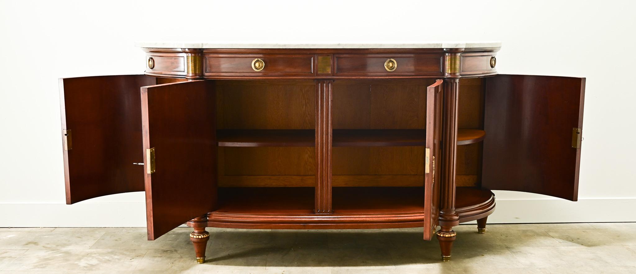 French Louis XVI Style Demilune Enfilade For Sale 3