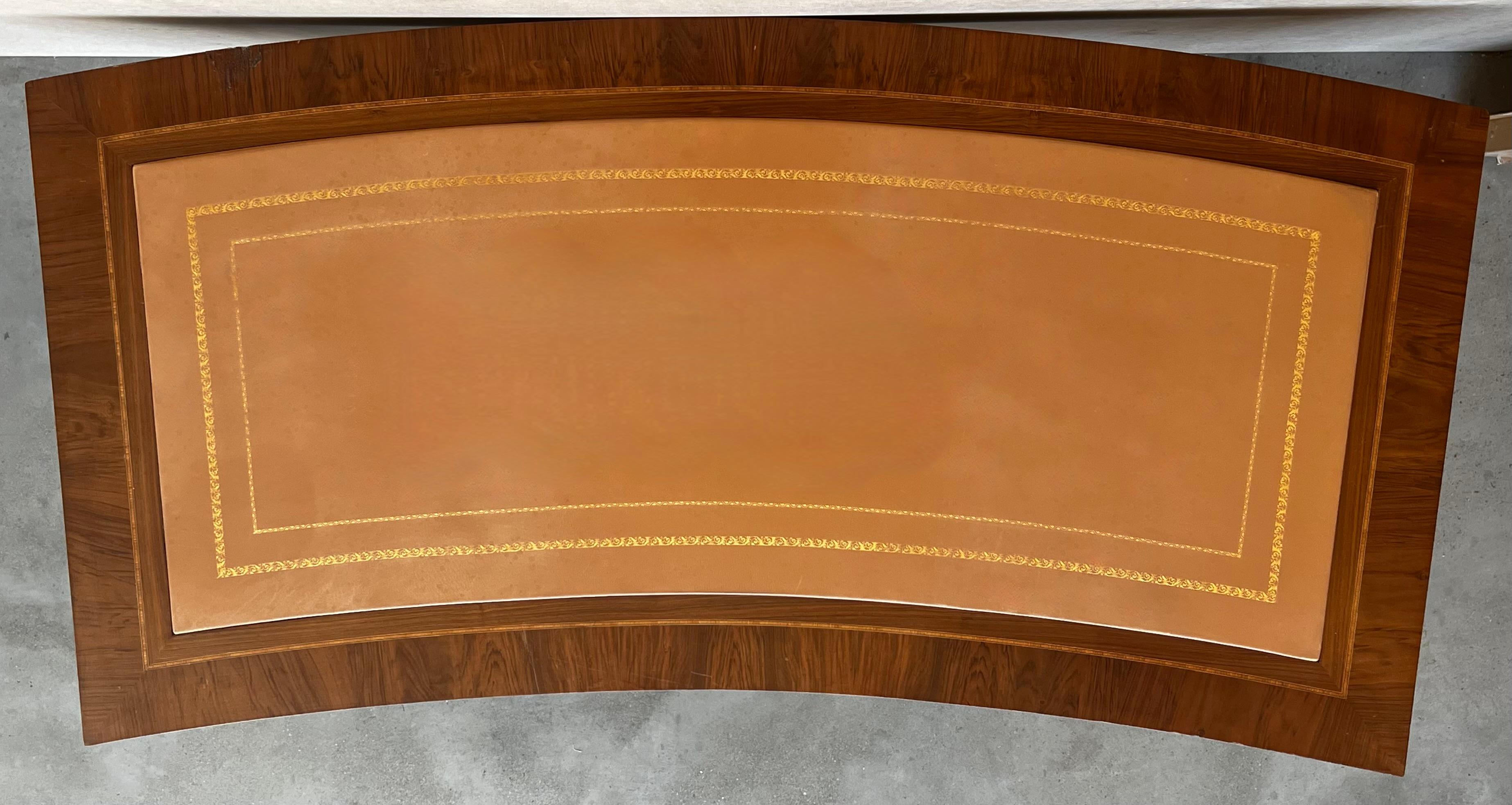French Louis XVI Style Demilune Writing Desk Bureauplatt with Leather Top 5