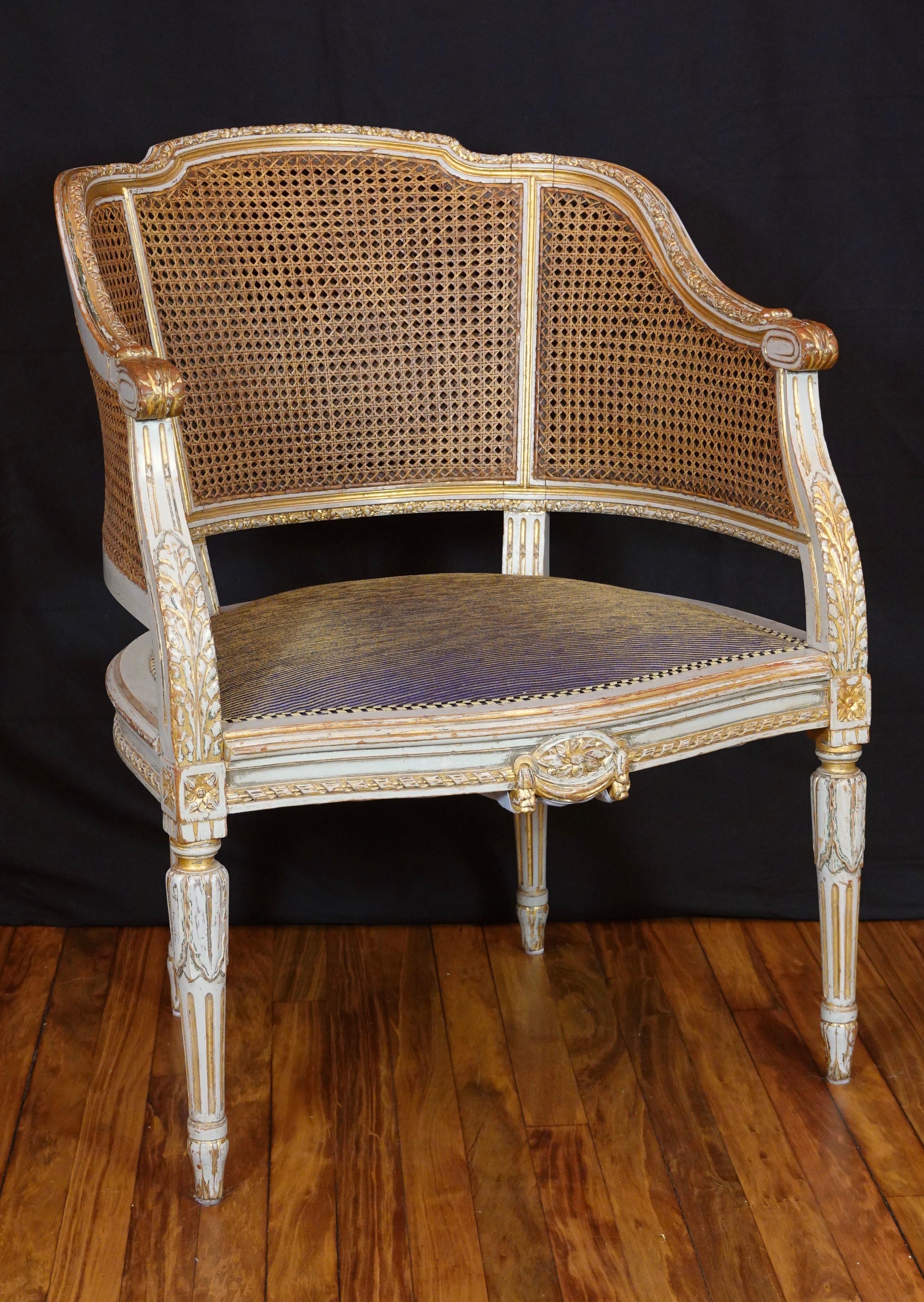 caned desk chair