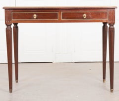 French Louis XVI Style Desk with Leather Top