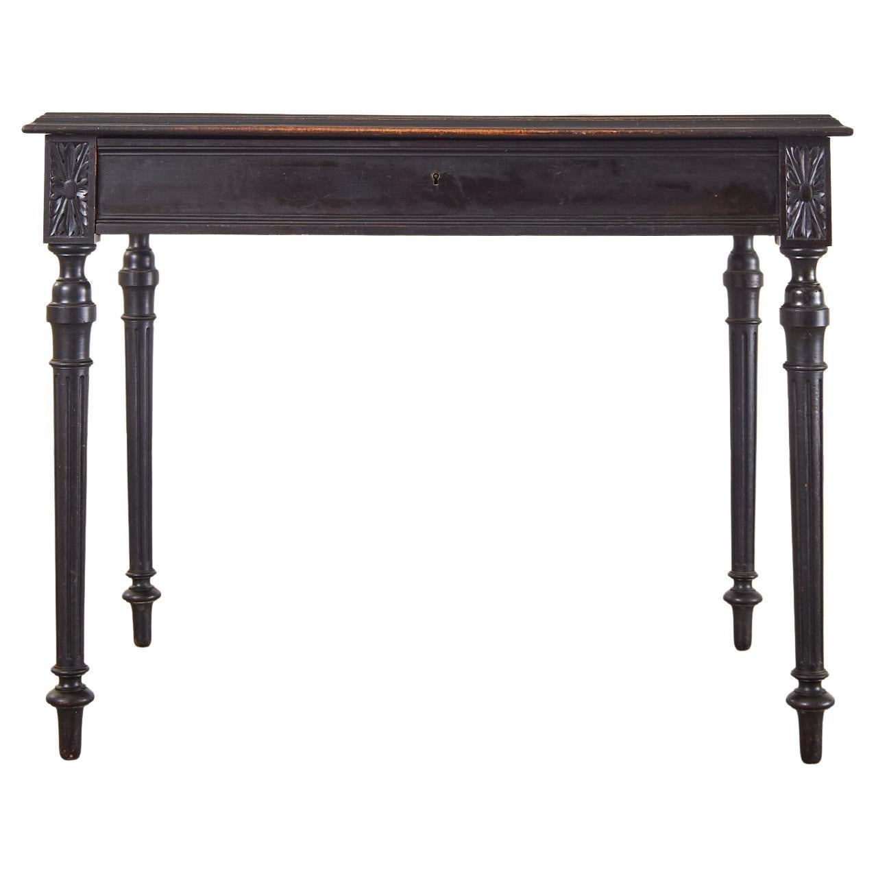 French Louis XVI Style Diminutive Ebonized Writing Table