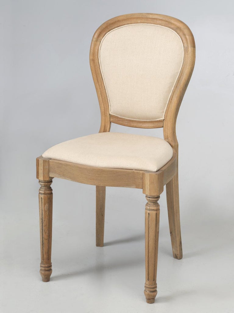 French Louis XVI Style Dining Chairs in White Oak, Set of 8 at 1stDibs