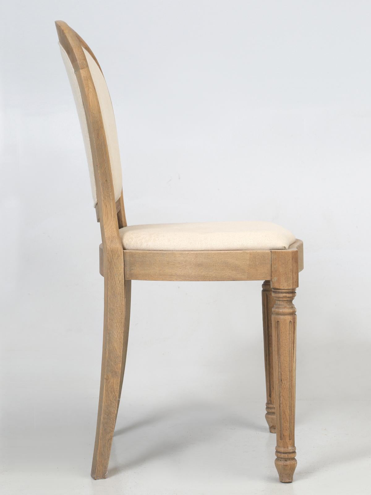 French Louis XVI Style Dining Chairs in White Oak, Set of 8 9